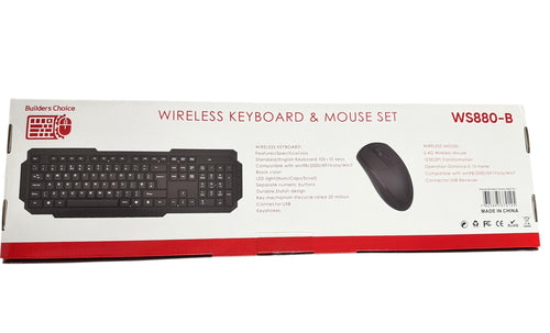 Builders Choice WS880-B Wireless Keyboard & Mouse Set
