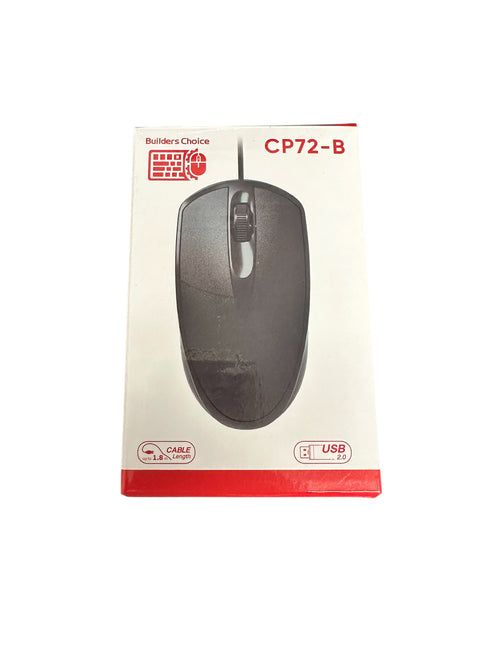 Builders Choice  CP72 Wired Optical Mouse (Black) 1600dpi