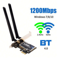 1200Mbps AC1200 Dual Band 2.4G/5Ghz PCIe Adapter Bluetooth 4.0, Includes Low Profile Bracket