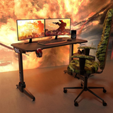 E-Sports Gaming Desk with Headphone Hook and LED Side Lights