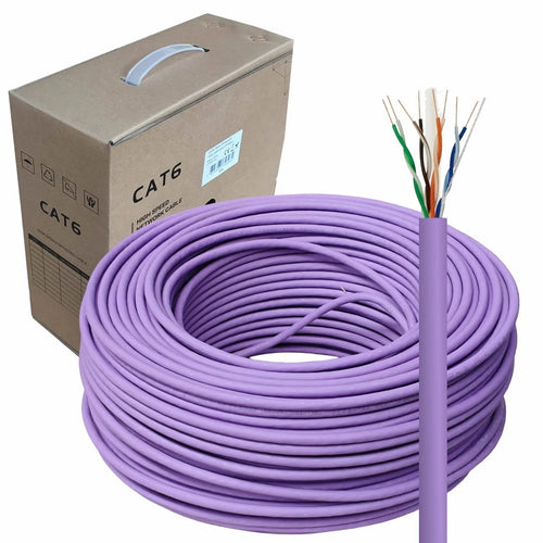 100M CAT6 CCA UTP Ethernet Network Cable LSOH LSZH CCA - Purple
