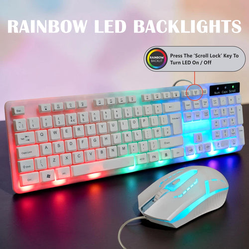 Builders Choice GK100-W-B Gaming Keyboard and Mouse Combo
