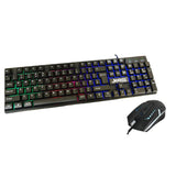 JEDEL 7 Colors RGB LED USB Wired Gaming Keyboard And Mouse Set PC Laptop UK (GK100 Black)