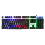 JEDEL 7 Colors RGB LED USB Wired Gaming Keyboard And Mouse Set PC Laptop UK GK100